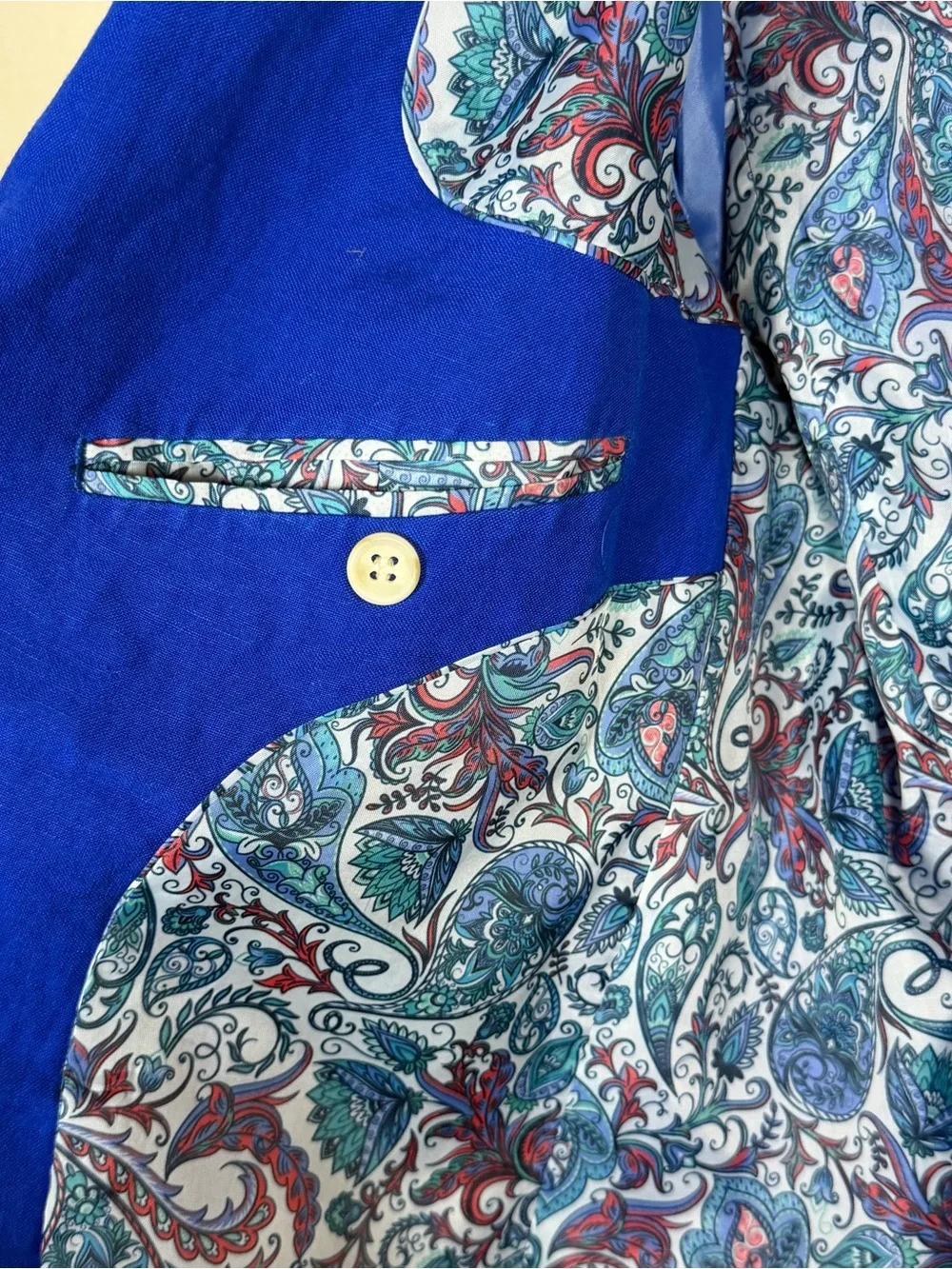 Tailor Byrd 42” Royal Blue Linen Blend Sports Coat Preppy Ivy League Resort